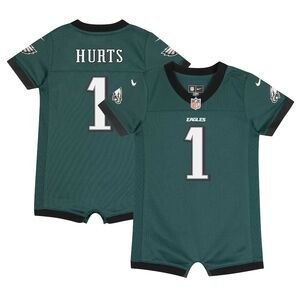 Newborn and Infant Philadelphia Eagles Nike Midnight Green Game Romper 3-6 Month